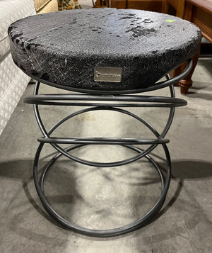 Charred Look Side Table w/ Ring Base