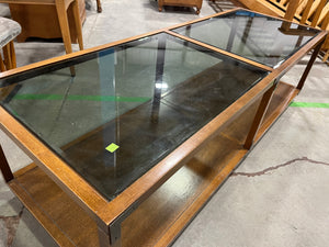 Long Glass & Wood Coffee Table