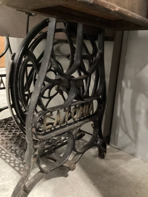 Antique Table with Sewing Machine