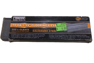 18 GA 1-3/4” Flooring L-Cleats