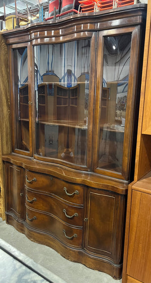 Wavy Stained Buffet and Hutch