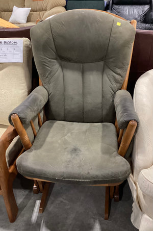 Wooden Rocking Chair With Green Padding