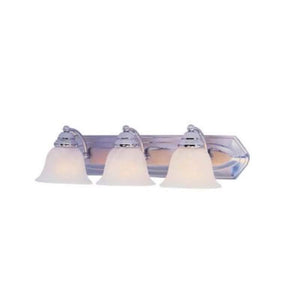3-Light Bathroom Chrome Vanity Light Art Deco Bell Frosted Alabaster Glass Shade