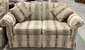 Striped Floral Couch with Cushions
