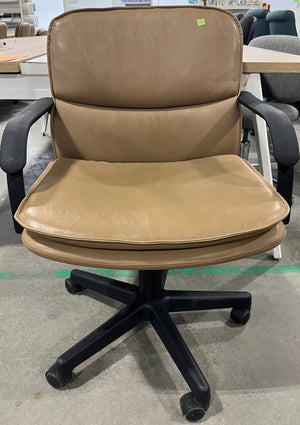 Caramel Faux Leather Swivel Office Chair