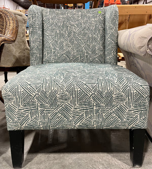 Wingback Chair with Grass Pattern