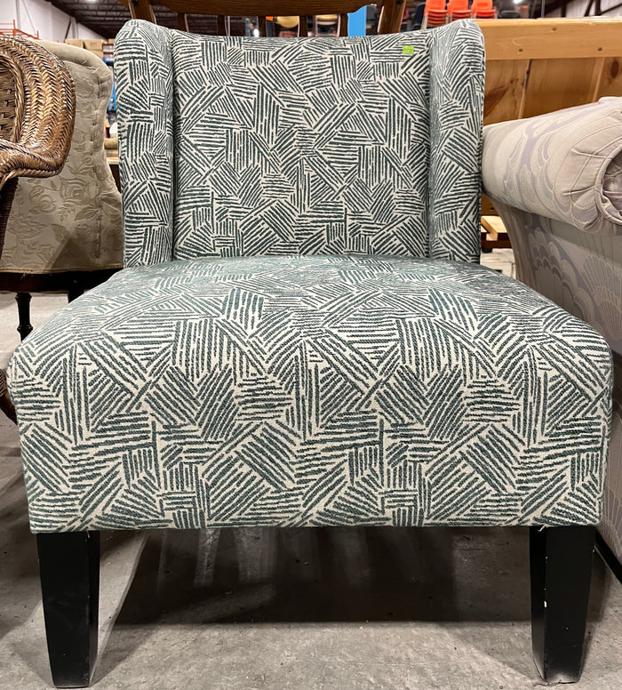 Wingback Chair with Grass Pattern