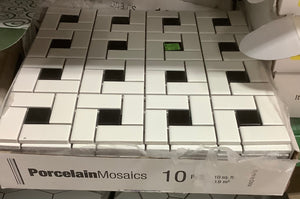 Monochrome Cycles 12” Square Mosaic Tile
