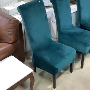 Teal Slipcovered Dining Chairs