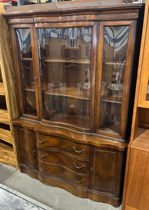 Wavy Stained Buffet and Hutch