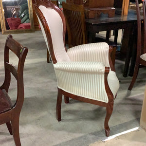 White Pinstripe Armchair