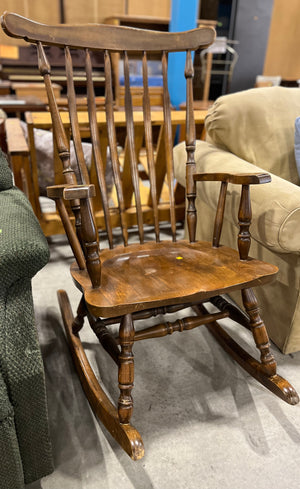 Medium Brown Wooden Rocking Chair