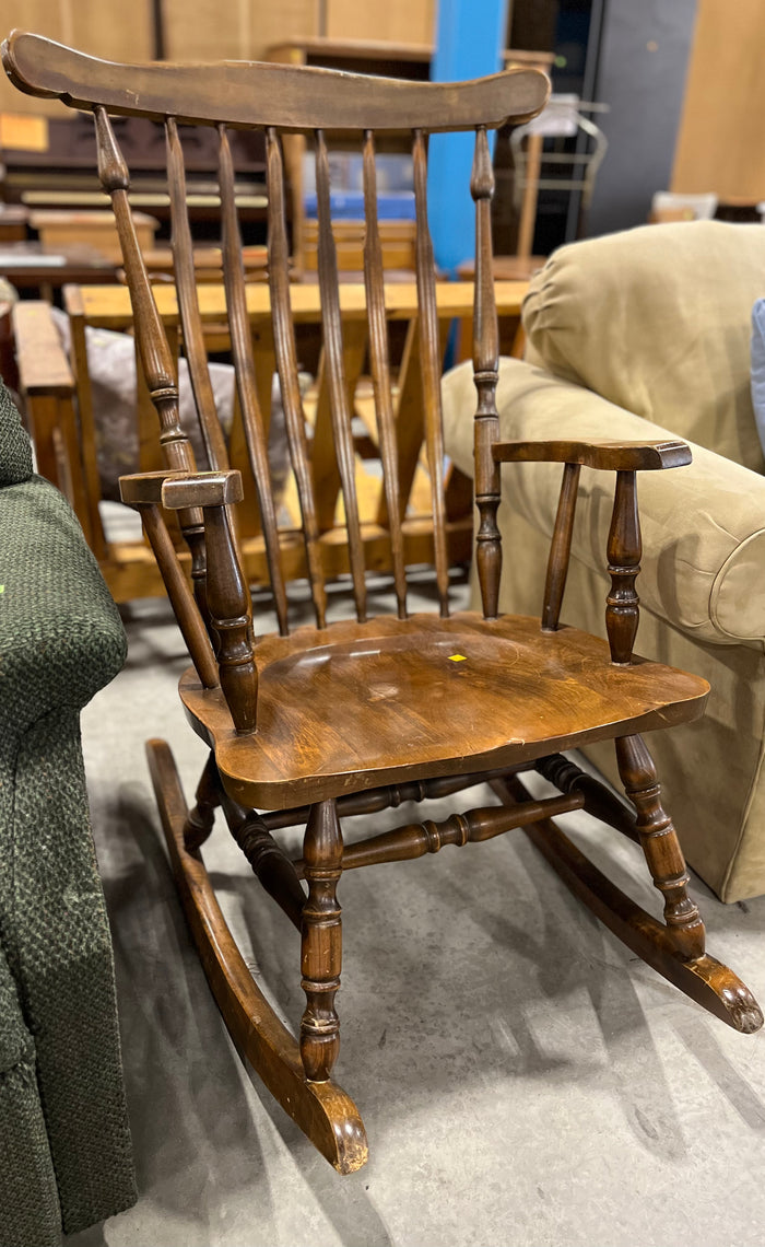 Medium Brown Wooden Rocking Chair