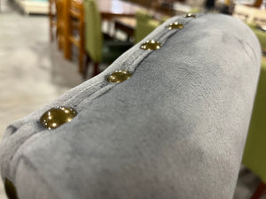 Suede Dining Chair with Gold Studs