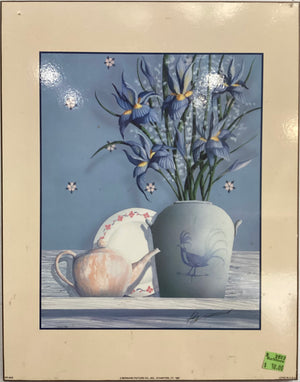 Vibrant Flower and Teapot Artwork