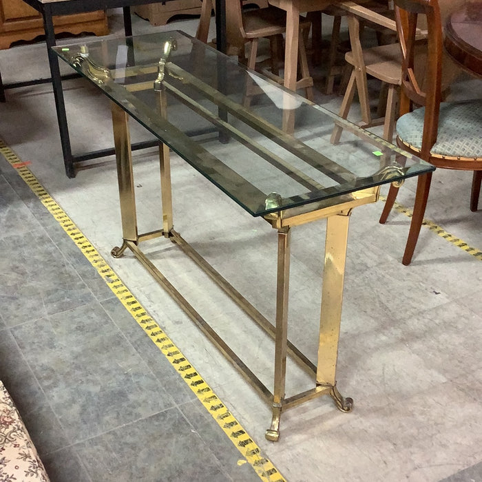 Brass and Glass Side Table