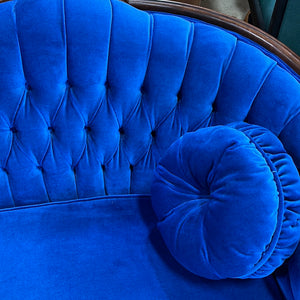 Royal Blue Victorian Style Sofa and Chair