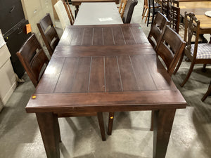 Dark Wood Dining Table with 4 Chairs