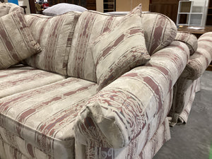 Striped Floral Couch with Cushions
