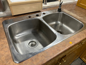 Country Pine Kitchen with Double Sink