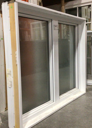 White Frosted Glass Double-door Window