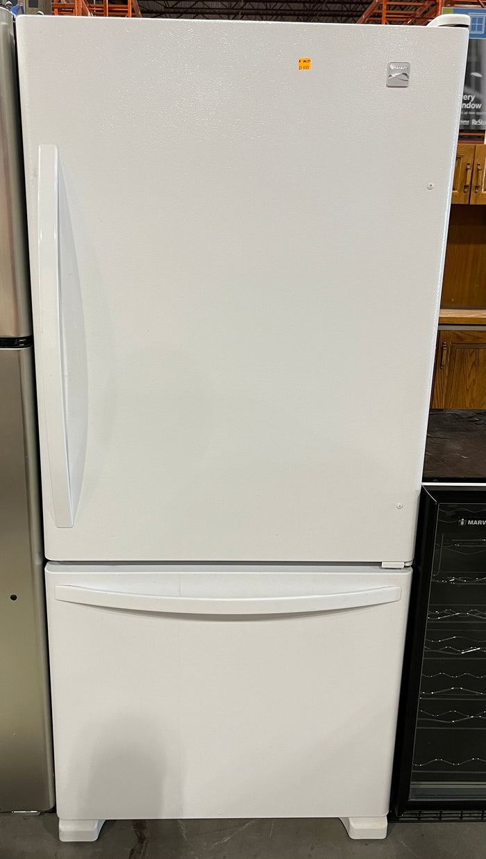 White Kenmore Fridge with Bottom Freezer