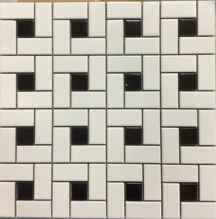 Monochrome Cycles 12” Square Mosaic Tile