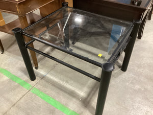 Black Table with Beveled Glass