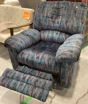 Blue Patterned Reclining Chair