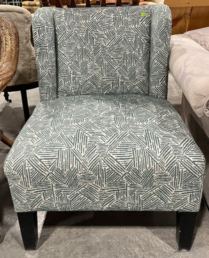 Wingback Chair with Grass Pattern
