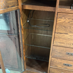Walnut Dresser and Display Cabinet