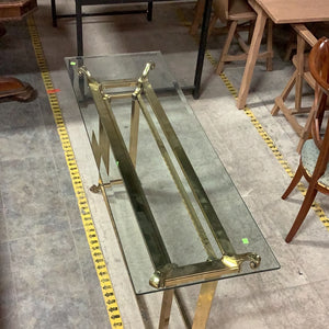 Brass and Glass Side Table