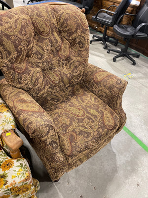 Brown Patterned Accent Chair