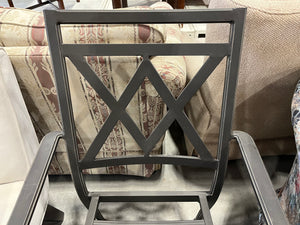 Outdoor Metal Chair with Grey Cushions