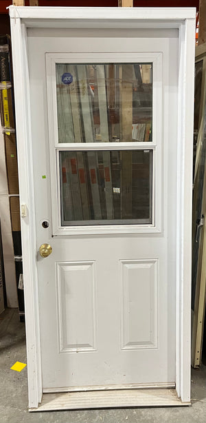 Framed White Door with Knob and Doorbell (35.6” x 82.5”)