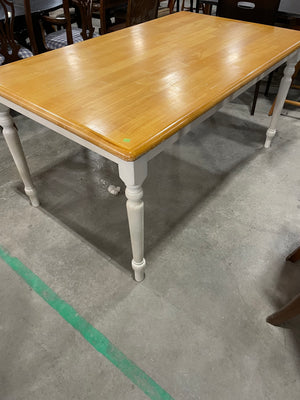 Wooden Breakfast Table with Painted Legs