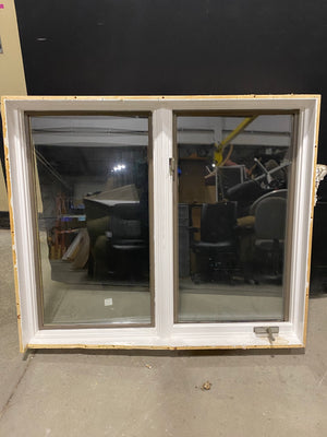 Grey And White Vinyl Double Pane Window (55" x 47")