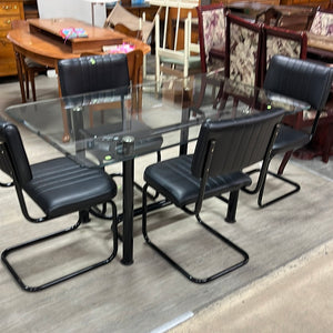 Glass Top Dining Table Set