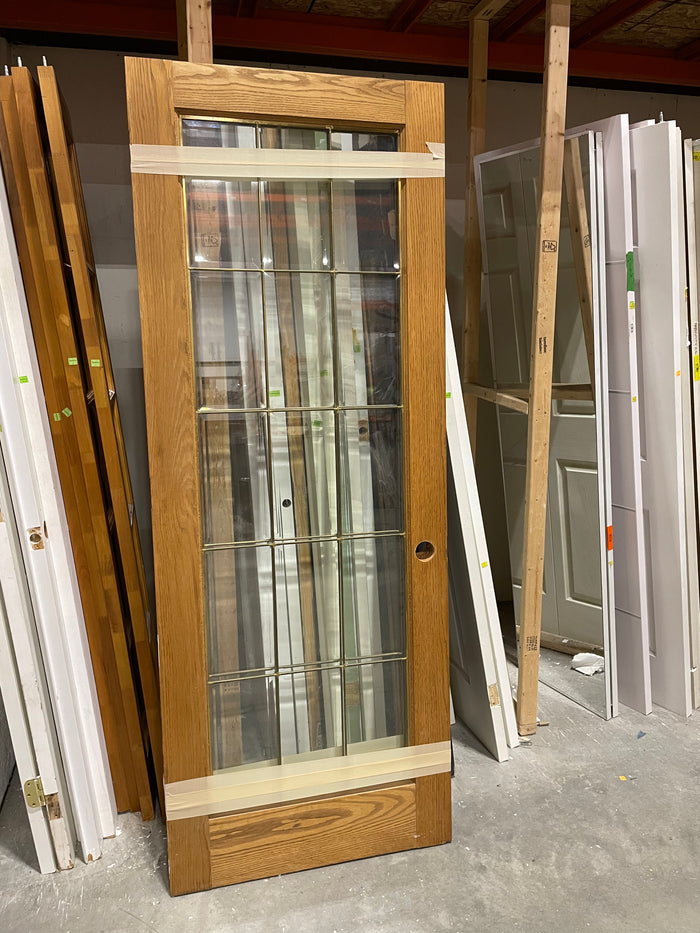 2 Wood Panel Door with Glass Frame