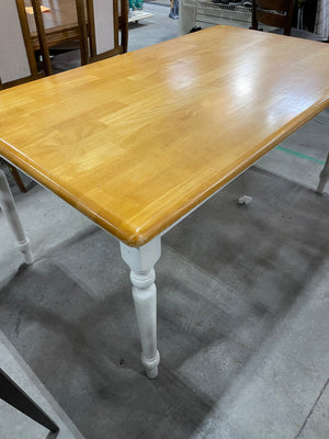 Wooden Breakfast Table with Painted Legs
