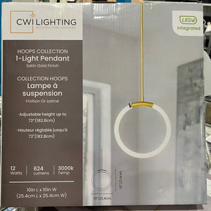 1-Light Pendant with Satin Gold Finish