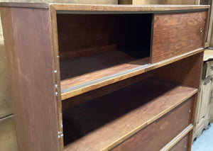 Wood Entertainment Storage Unit w/ Sliding Doors