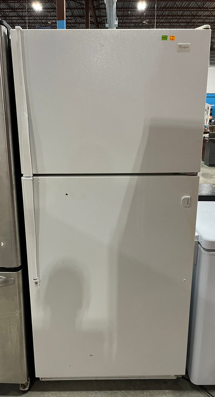 White Whirlpool Refrigerator with Top Freezer