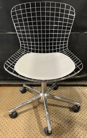 Black Wire Mesh Office Chair with Small Seat Cushion