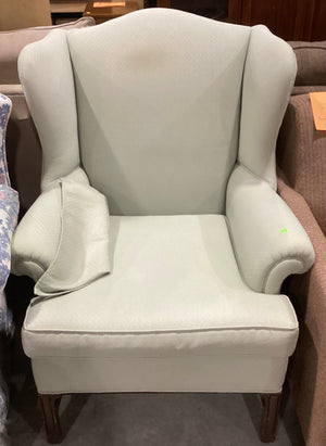 Mint Green Wingback Chair w/ Ottoman