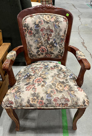 Multicoloured Carved Floral Chair