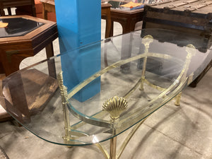 Glass Top Coffee Table with Gold Frame