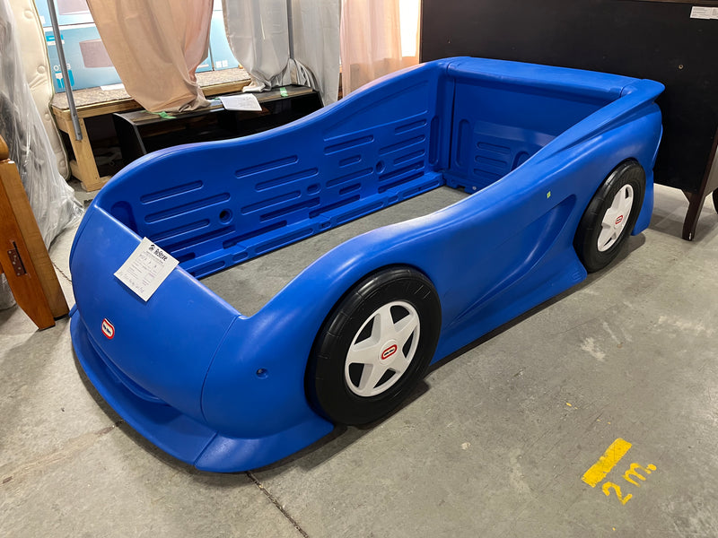Blue race car bed deals