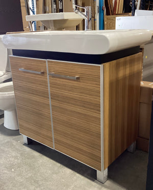 36” Bamboo Bathroom Vanity with Stainless Steel Faucet