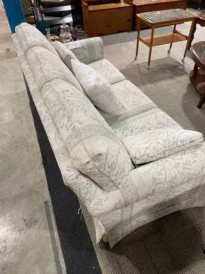 White Floral Fabric Couch